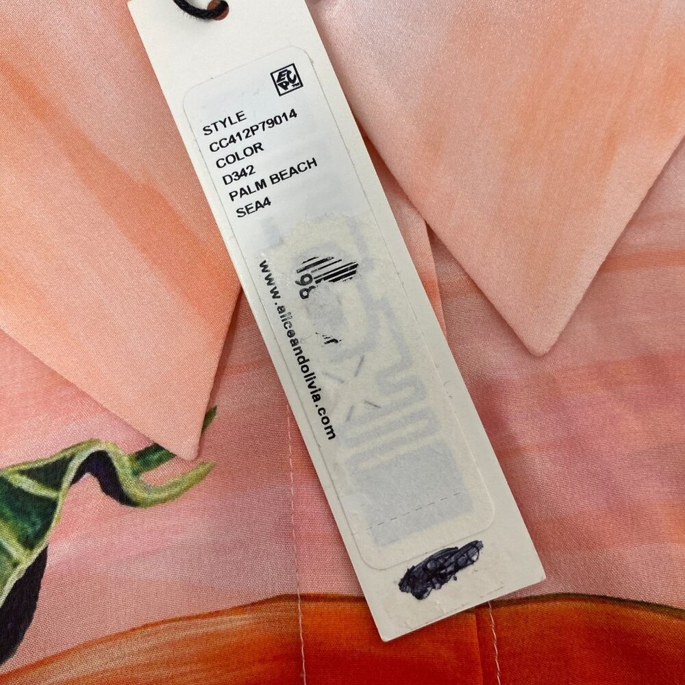 Alice + Olivia Willa Palm Beach Silk Blouse Medium NWT $350 - Picture 11 of 13